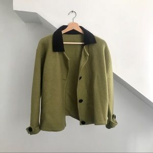 Beautiful VINTAGE Chartreuse Sweater Jacket